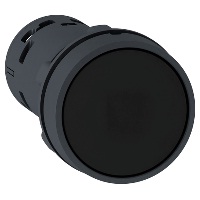 Schneider Electric 22mm Pushbutton; Round; Black; 1NO; Momentary